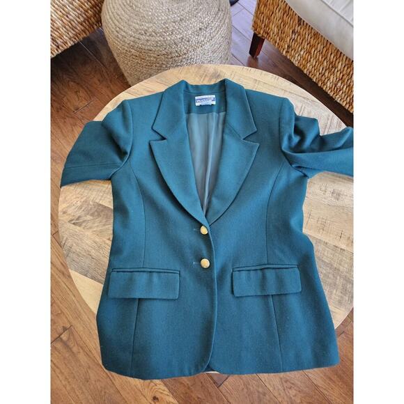 Vintage Pendleton green blazer women's size 6 petite - Picture 7 of 10